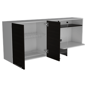 Gabinete Superior Viltex, Wengue y Blanco, incluye locero y portavasos