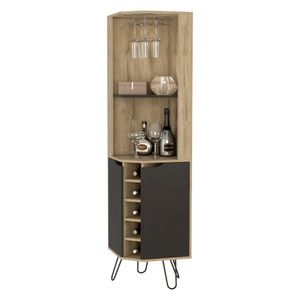 Bar Cleo, Macadamia y Wengue, con con espacio para porta vasos y botellas