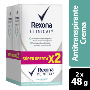 Oferta Desodorante Rexona En Barra Clinical Clean Scent 2Und X 48g