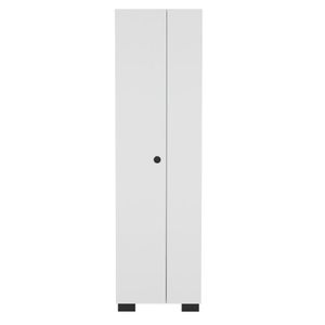 Mueble de Aseo Blake, Blanco, con Gran Espacio Para Almacenar articulos de Aseo y Colgadero de Escobas ZF